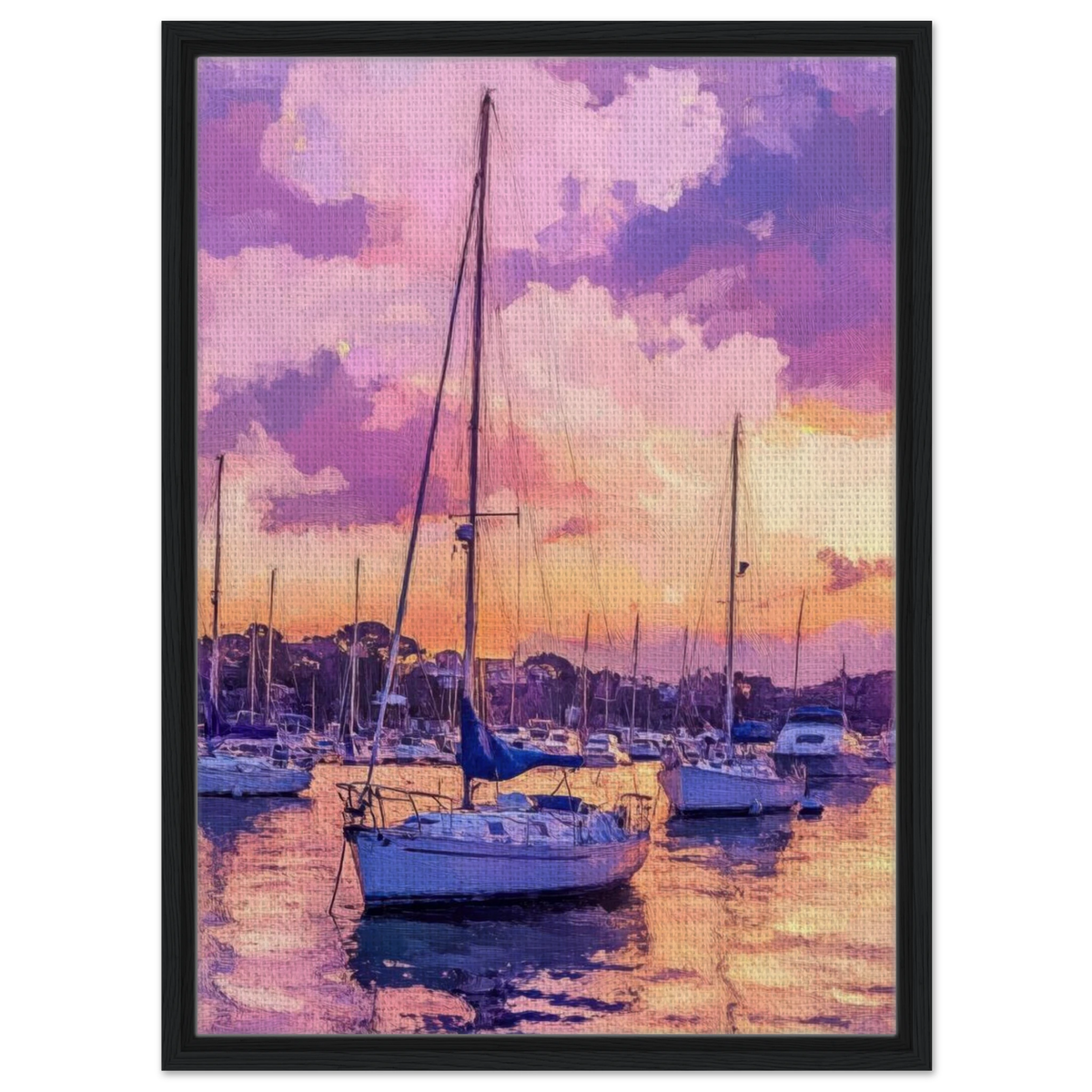 Boats at Dusk A harbor filled with gently rocky 2 - Shop Ai Art WebShop - Digital Art online Store