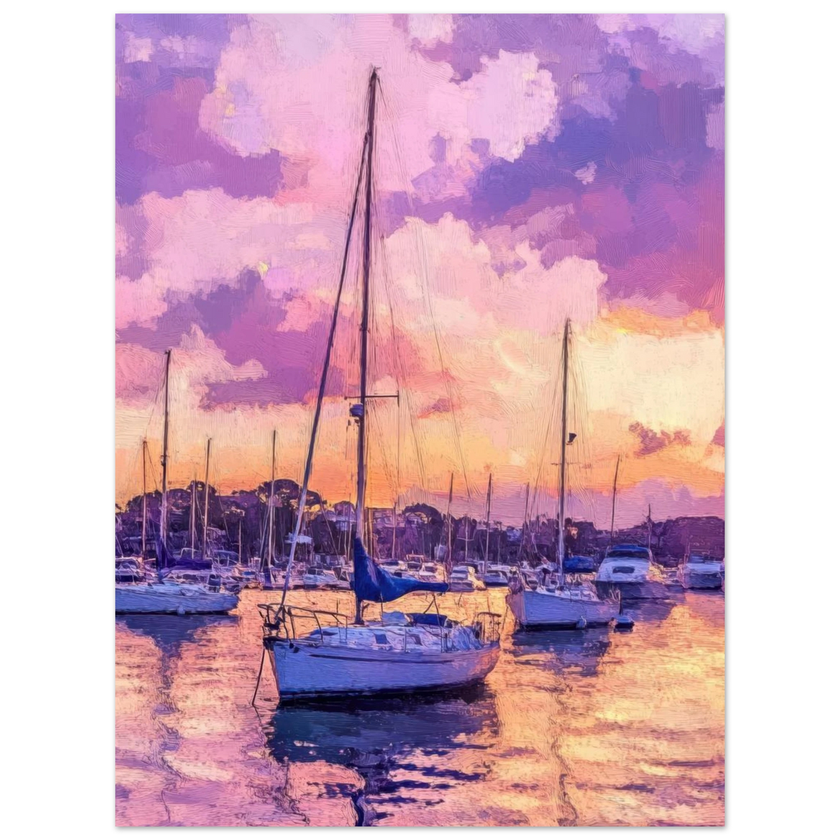 Boats at Dusk A harbor filled with gently rocky 2 - Shop Ai Art WebShop - Digital Art online Store