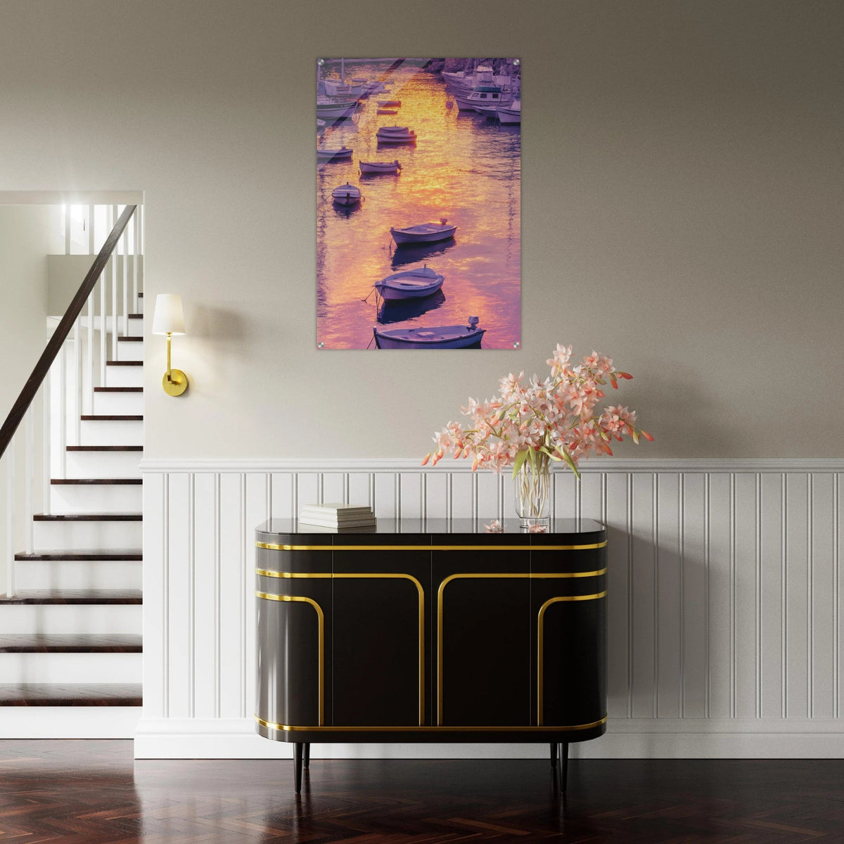 Boats at Dusk A harbor filled with gently rocky 4 - Shop Ai Art WebShop - Digital Art online Store