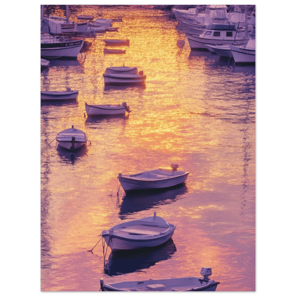 Boats at Dusk A harbor filled with gently rocky 4 - Shop Ai Art WebShop - Digital Art online Store