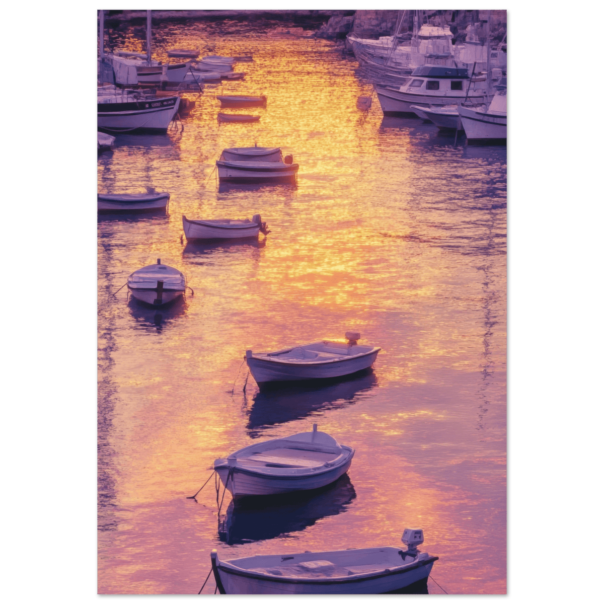 Boats at Dusk A harbor filled with gently rocky 4 - Shop Ai Art WebShop - Digital Art online Store