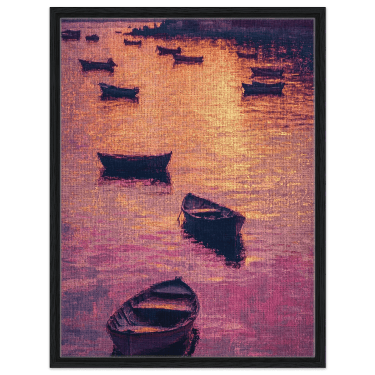 Boats at Dusk A harbor filled with gently rocky - Shop Ai Art WebShop - Digital Art online Store