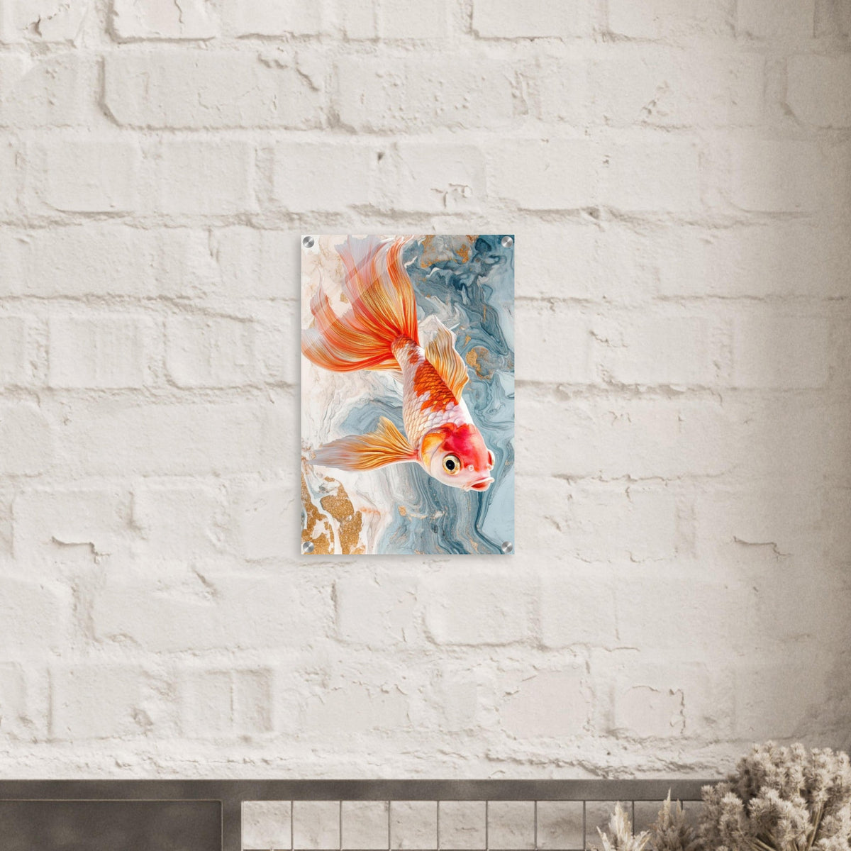 Bright tropical fish with gold - Shop Ai Art WebShop - Digital Art online Store
