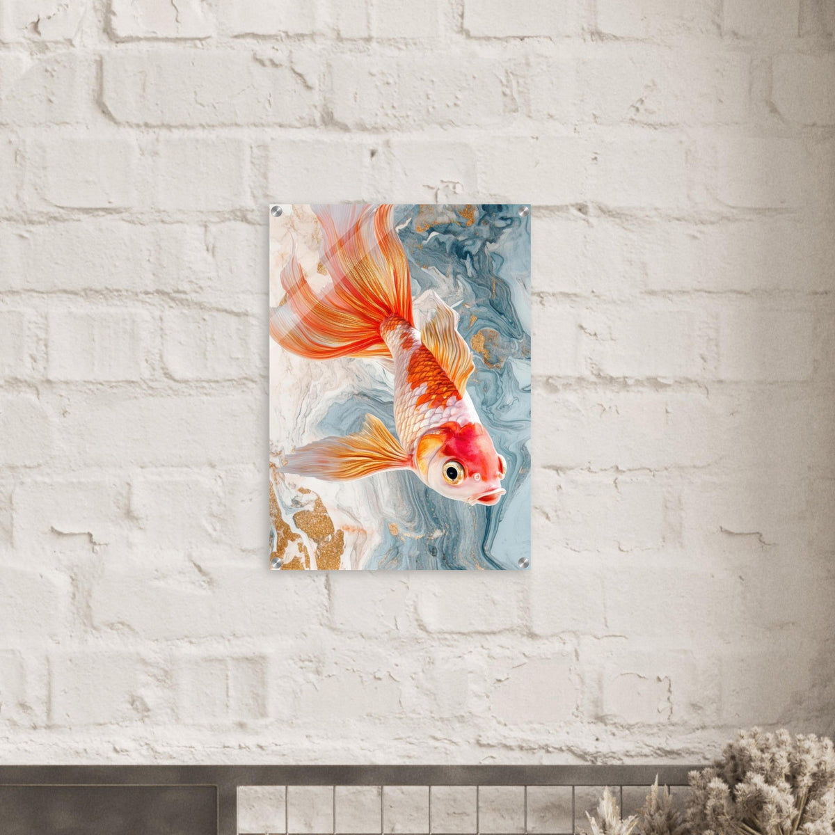 Bright tropical fish with gold - Shop Ai Art WebShop - Digital Art online Store