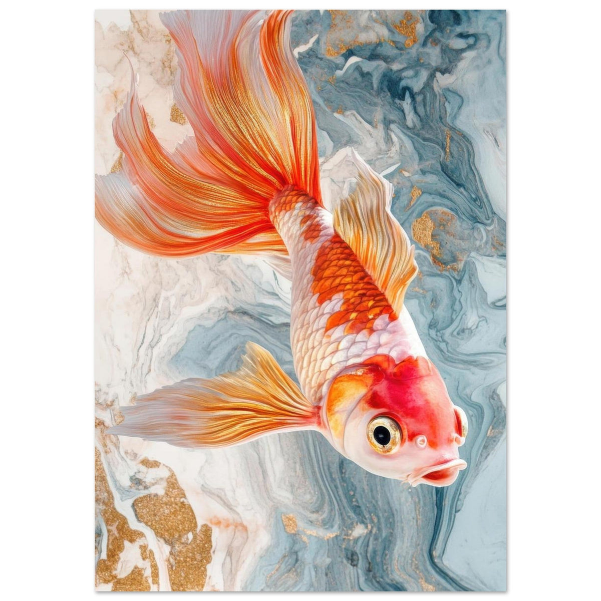 Bright tropical fish with gold - Shop Ai Art WebShop - Digital Art online Store