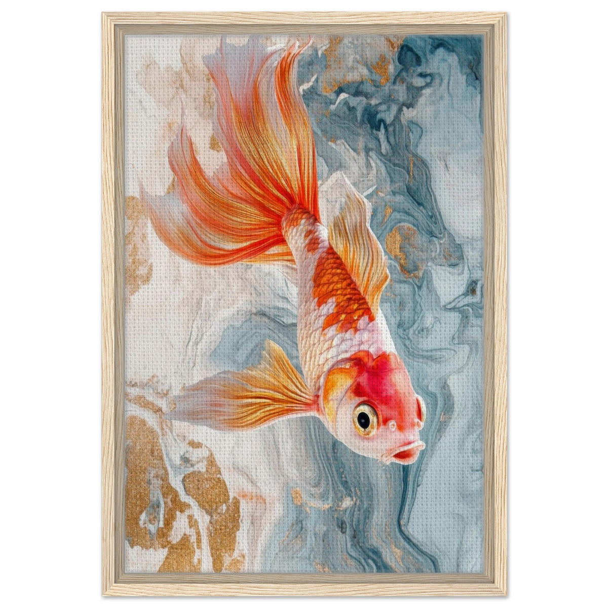 Bright tropical fish with gold - Shop Ai Art WebShop - Digital Art online Store