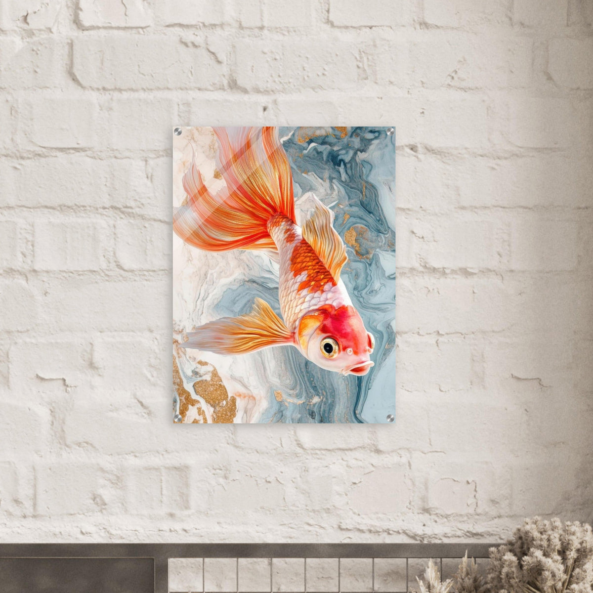 Bright tropical fish with gold - Shop Ai Art WebShop - Digital Art online Store