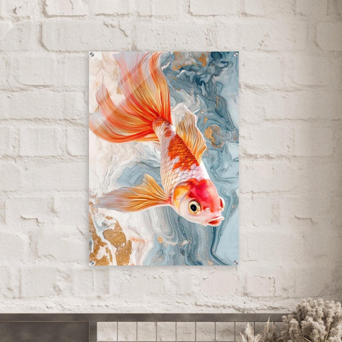 Bright tropical fish with gold - Shop Ai Art WebShop - Digital Art online Store