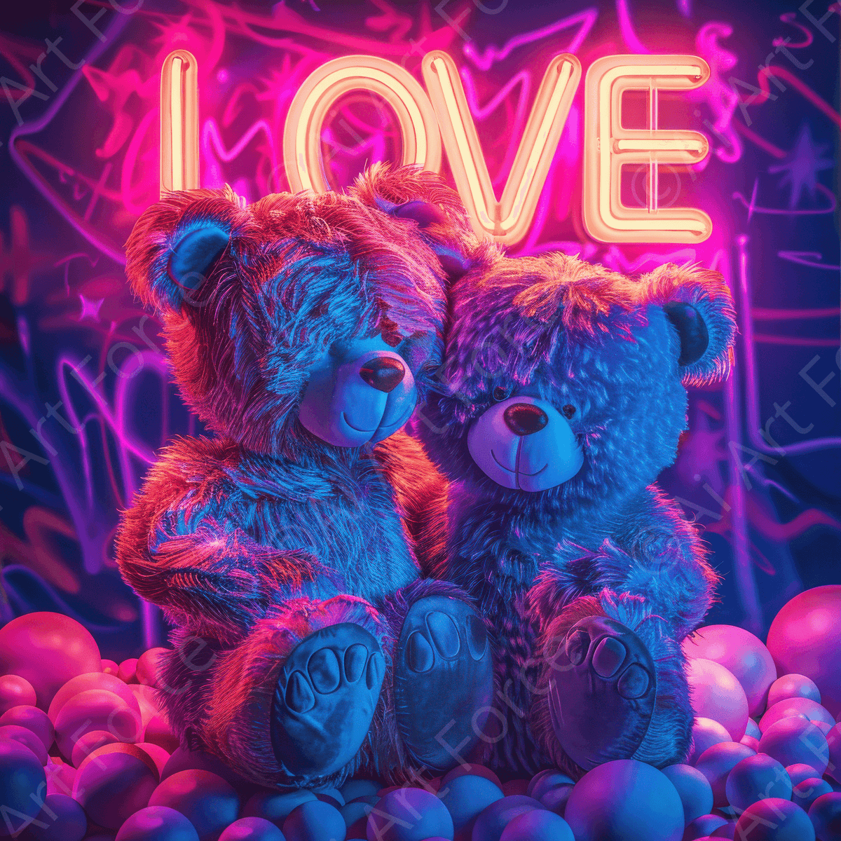 Children Kids Room Art Cozy Cuddle Bears 5 - Shop Ai Art WebShop - Digital Art online Store