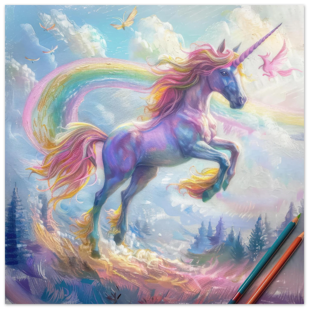 Children Kids Room Art Unicorn Fantasy 3 - Shop Ai Art WebShop - Digital Art online Store