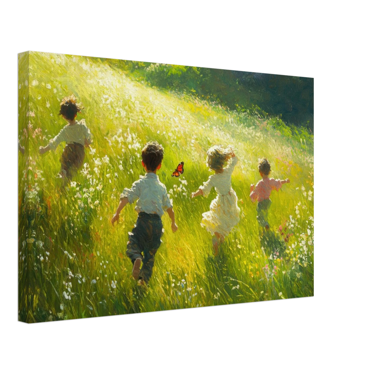 Children Playing in a Meadow A sunlit country 3 - Shop Ai Art WebShop - Digital Art online Store