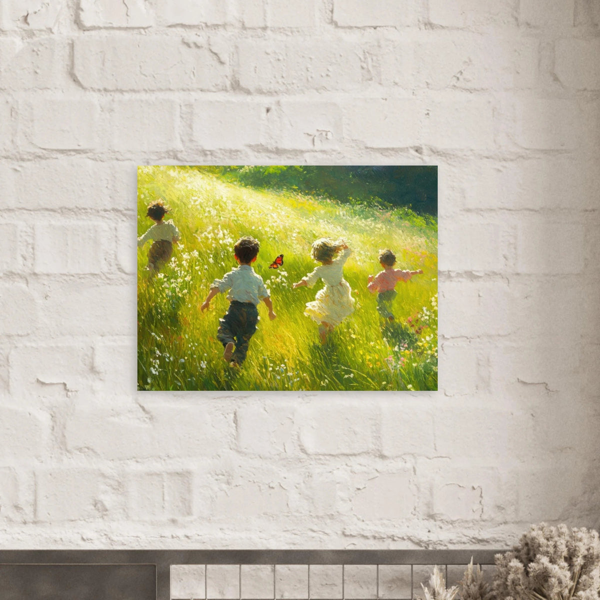 Children Playing in a Meadow A sunlit country 3 - Shop Ai Art WebShop - Digital Art online Store