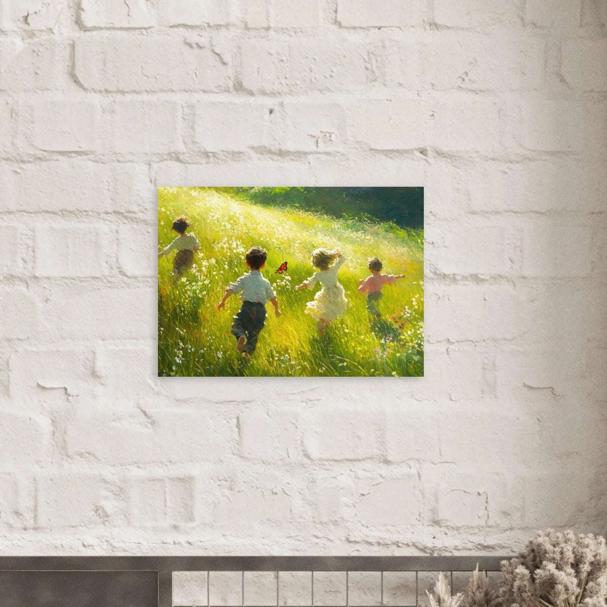 Children Playing in a Meadow A sunlit country 3 - Shop Ai Art WebShop - Digital Art online Store