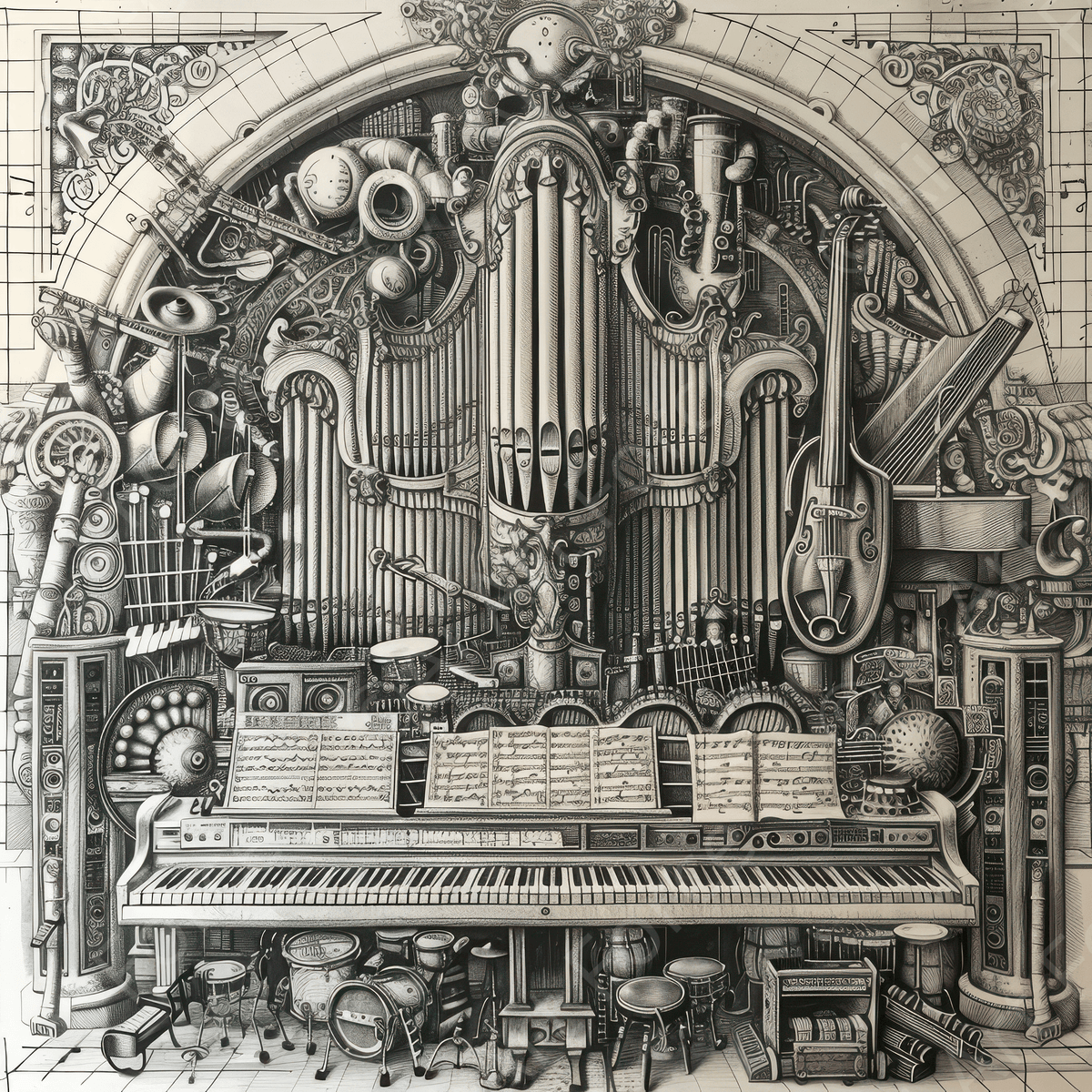 City of Music 1 - Shop Ai Art WebShop - Digital Art online Store