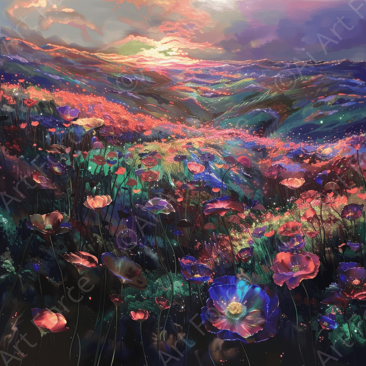 Colorfull Flower Art 10 - Shop Ai Art WebShop - Digital Art online Store