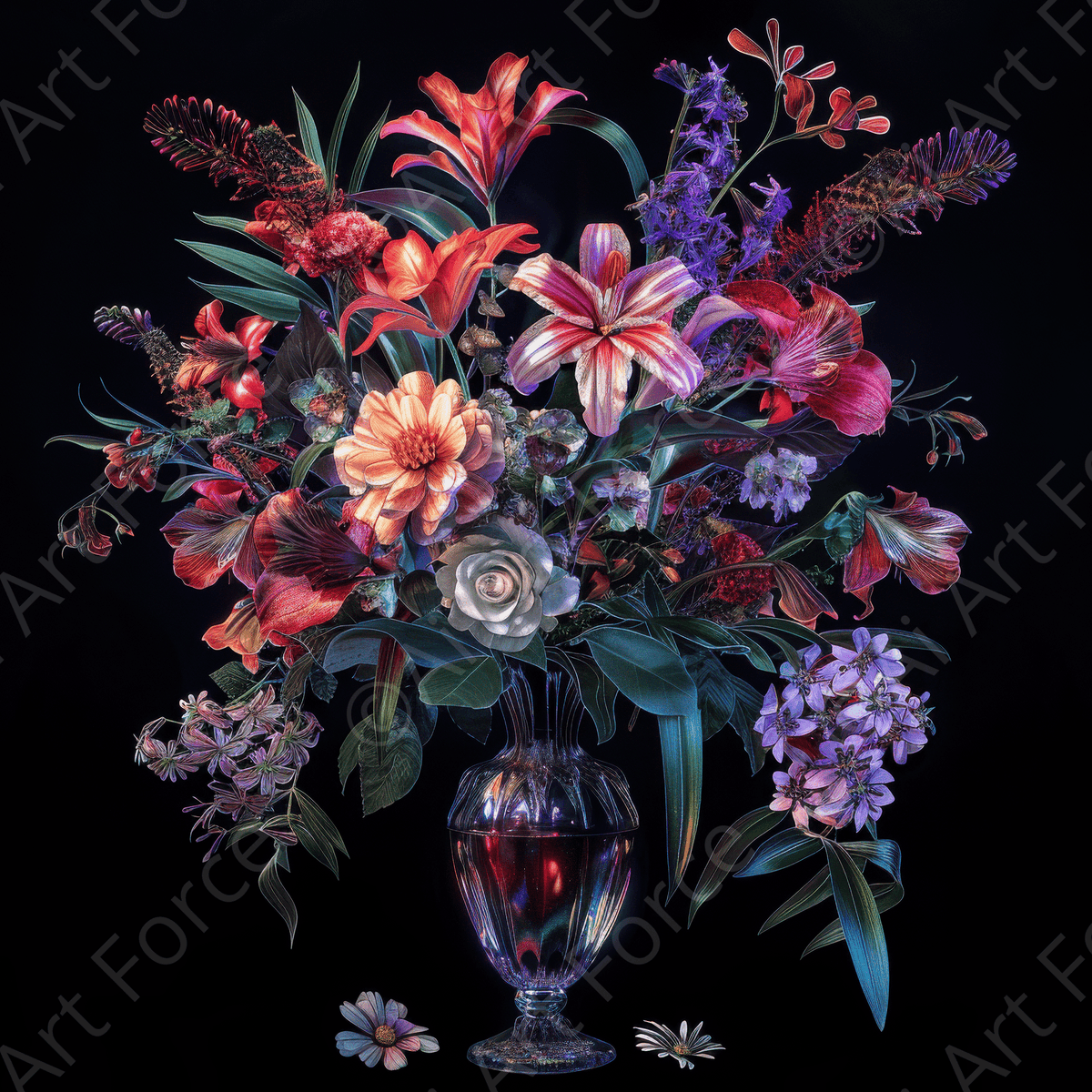 Colorfull Flower Art 14 - Shop Ai Art WebShop - Digital Art online Store