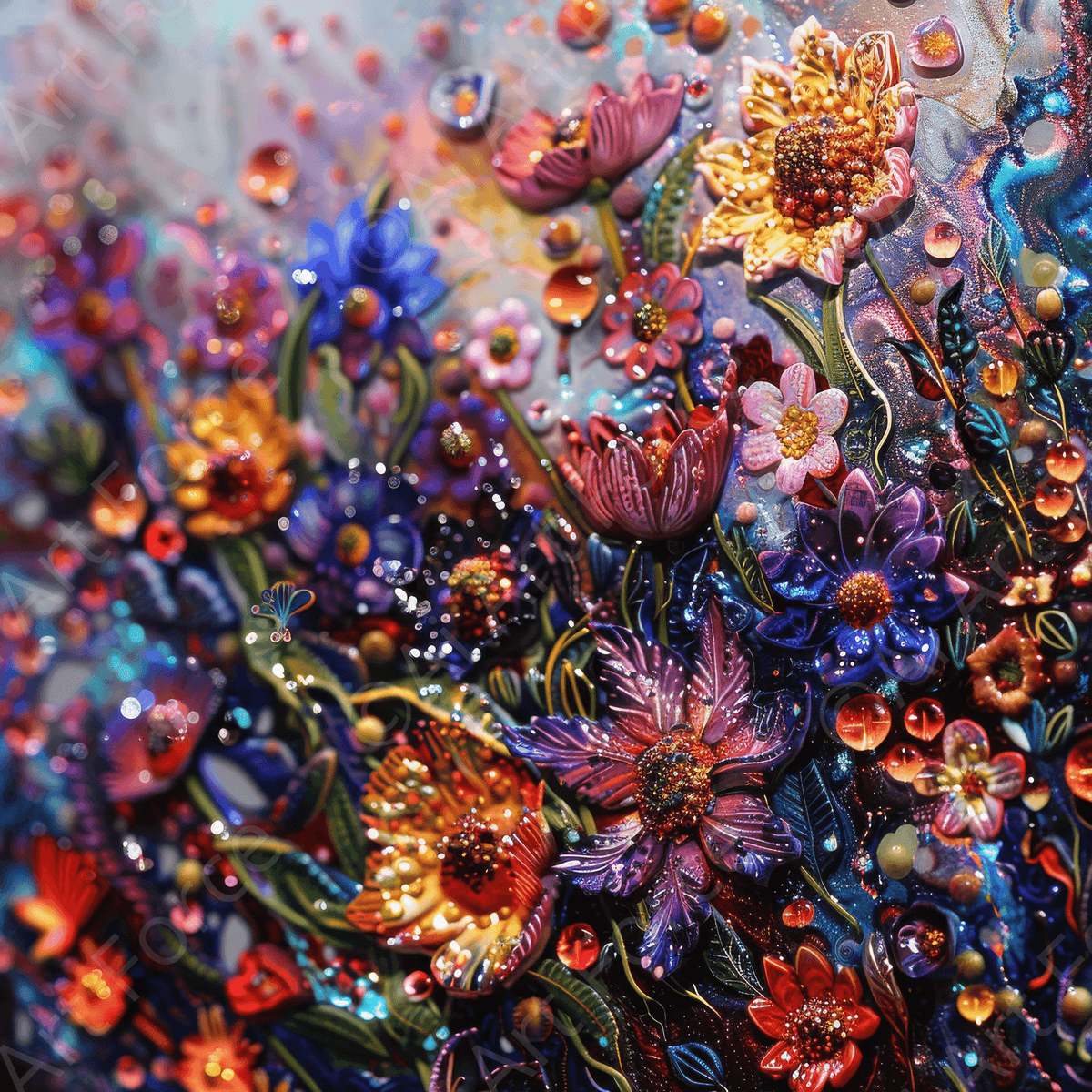 Colorfull Flower Art - Shop Ai Art WebShop - Digital Art online Store