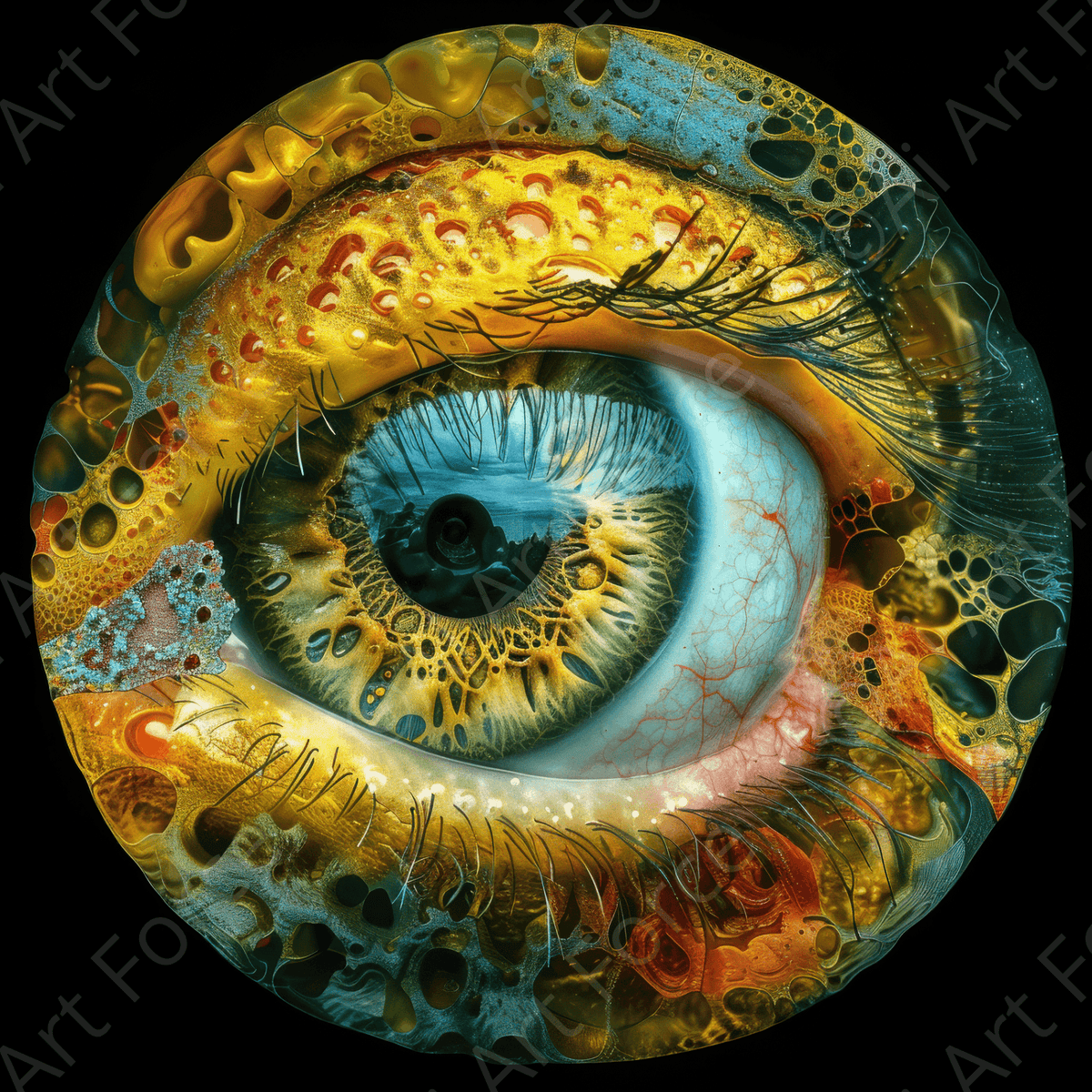 Colorfull Fungi eye looking at you - Shop Ai Art WebShop - Digital Art online Store