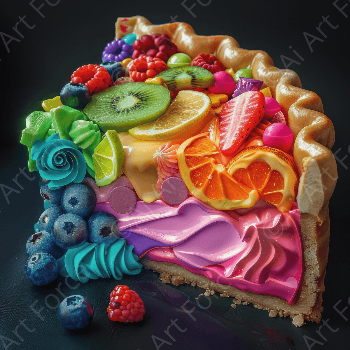 Colorfull pastry fruit pie 6 - Shop Ai Art WebShop - Digital Art online Store