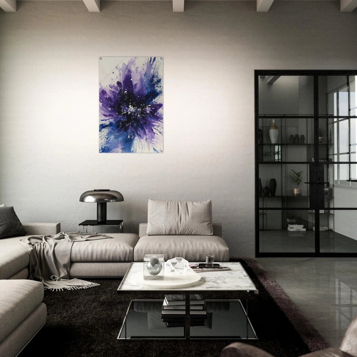 Cosmic Bloom An abstract explosion of deep purple - Shop Ai Art WebShop - Digital Art online Store