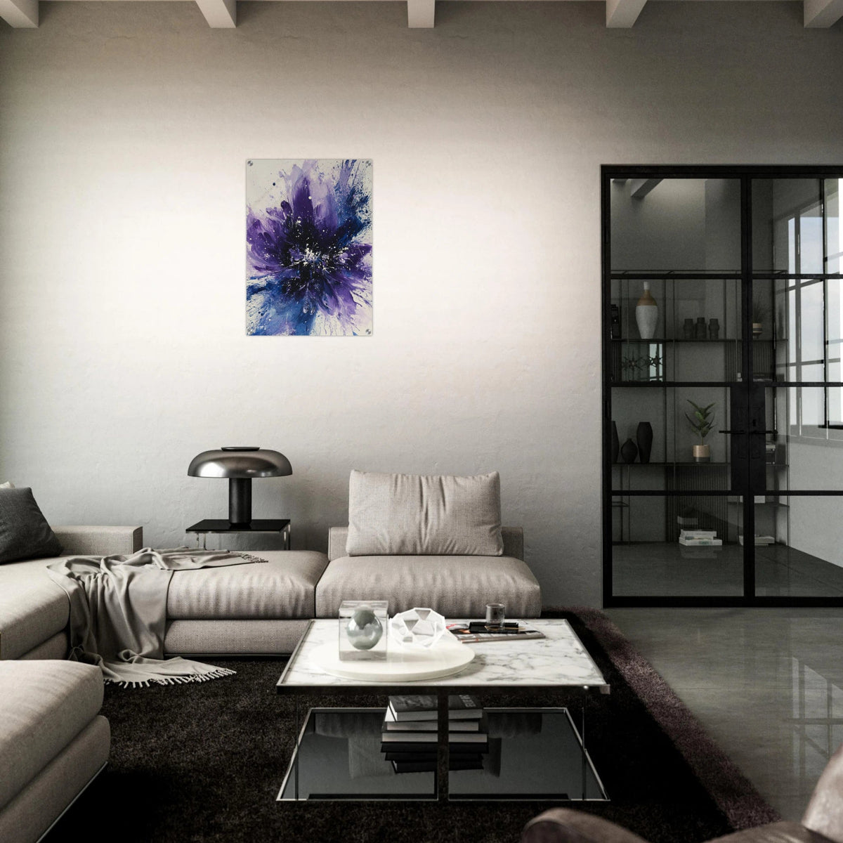 Cosmic Bloom An abstract explosion of deep purple - Shop Ai Art WebShop - Digital Art online Store
