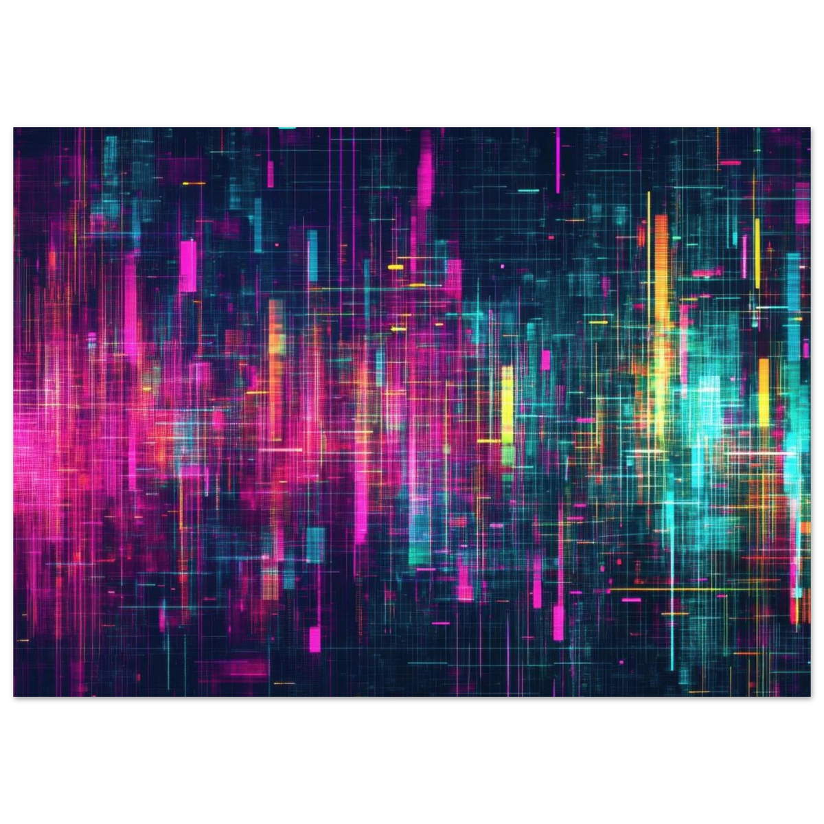 Digital Pulse A chaotic burst of pitch - inspired - Shop Ai Art WebShop - Digital Art online Store