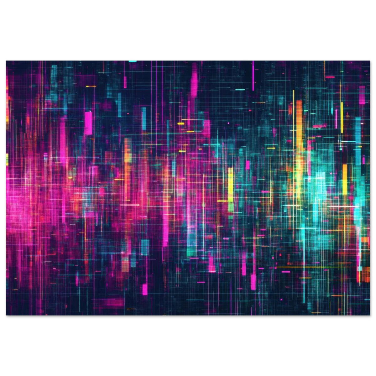 Digital Pulse A chaotic burst of pitch - inspired - Shop Ai Art WebShop - Digital Art online Store