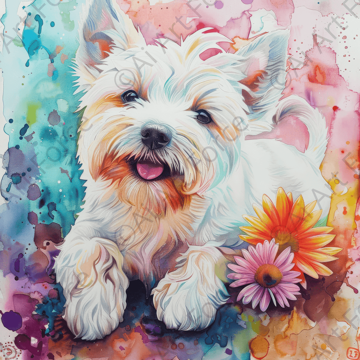 Dogs Westie Art3 - Shop Ai Art WebShop - Digital Art online Store