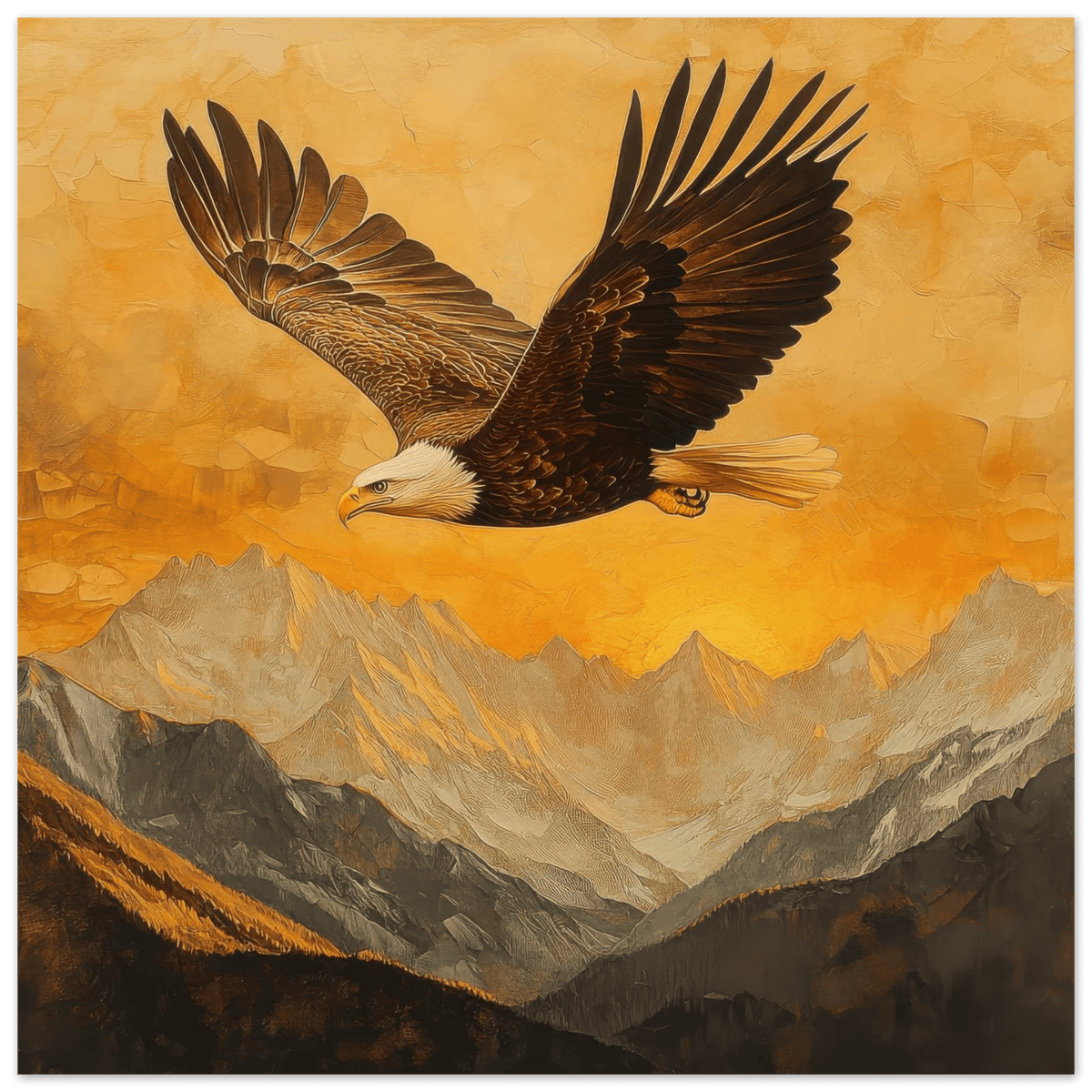 Eagle Soaring Over Mountains 2 - Shop Ai Art WebShop - Digital Art online Store