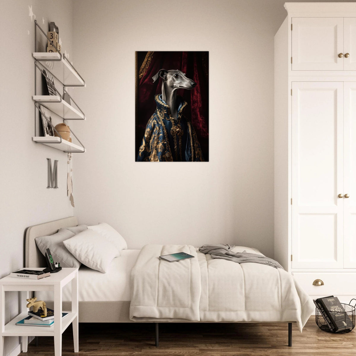 Elegant Baroque Greyhound Portrait A sleek grey 2 - Shop Ai Art WebShop - Digital Art online Store