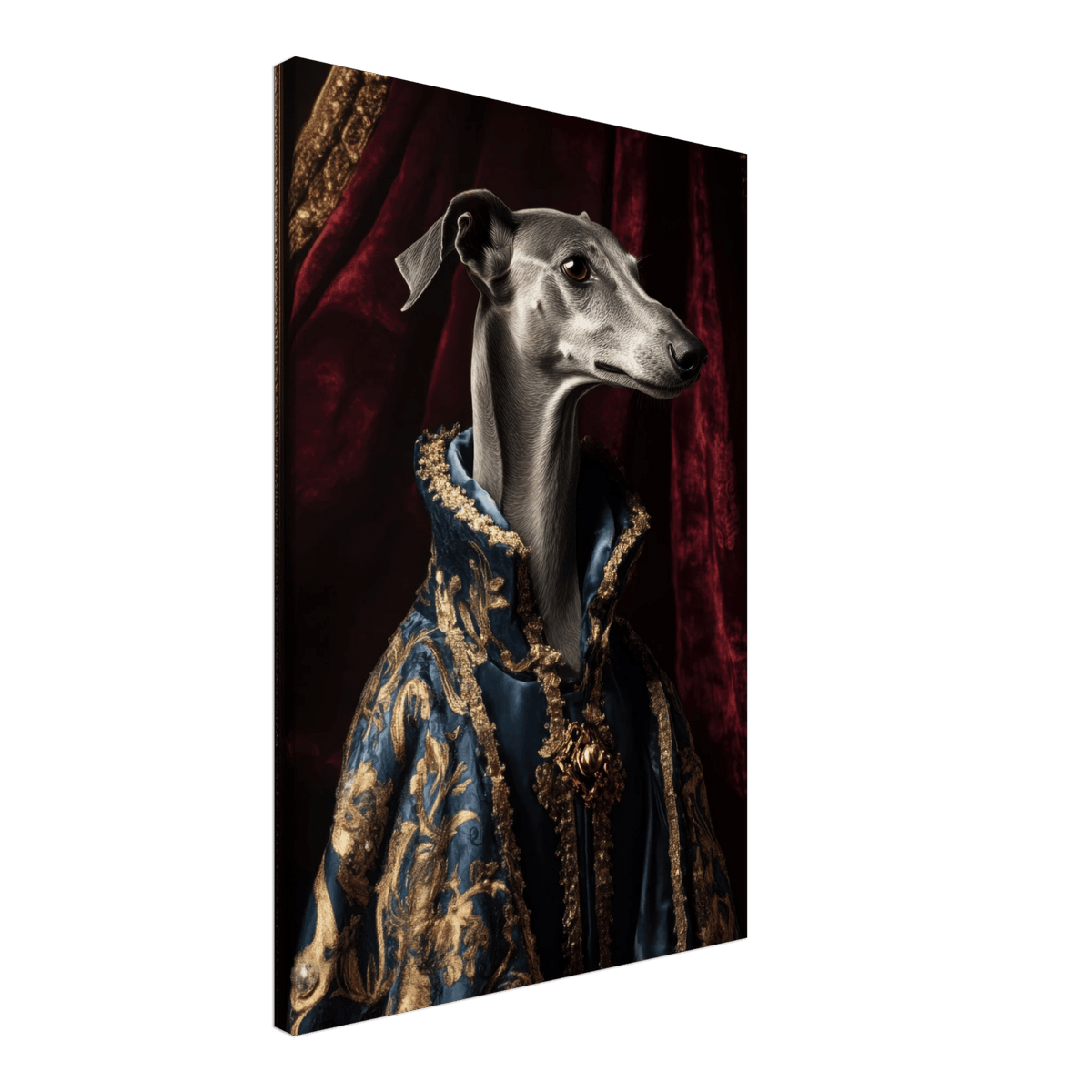 Elegant Baroque Greyhound Portrait A sleek grey 2 - Shop Ai Art WebShop - Digital Art online Store