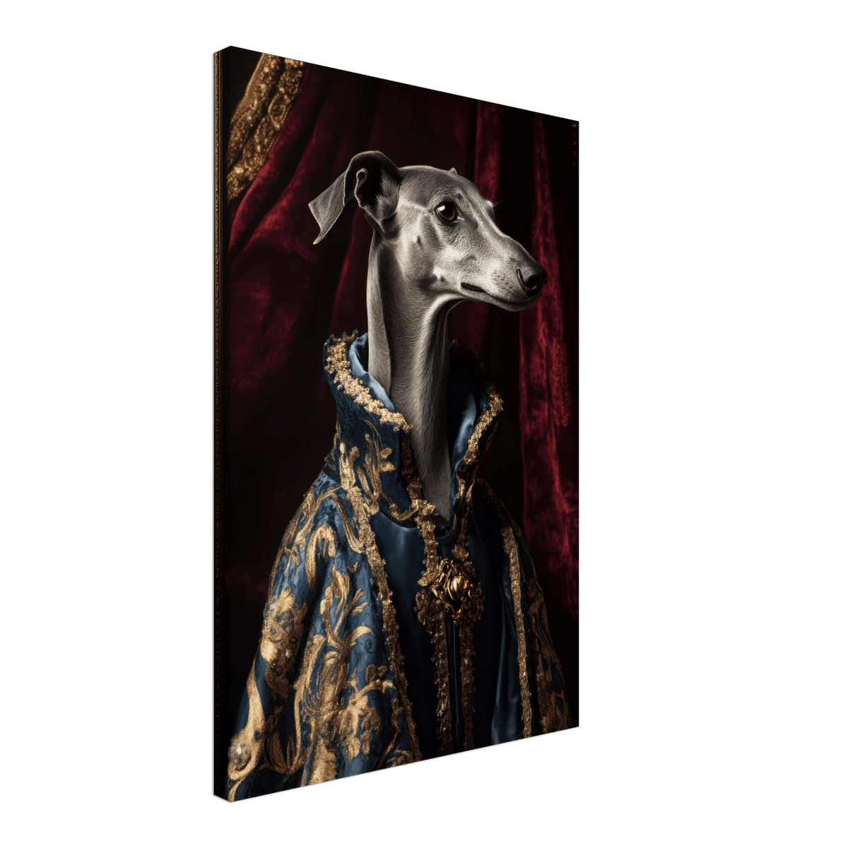 Elegant Baroque Greyhound Portrait A sleek grey 2 - Shop Ai Art WebShop - Digital Art online Store
