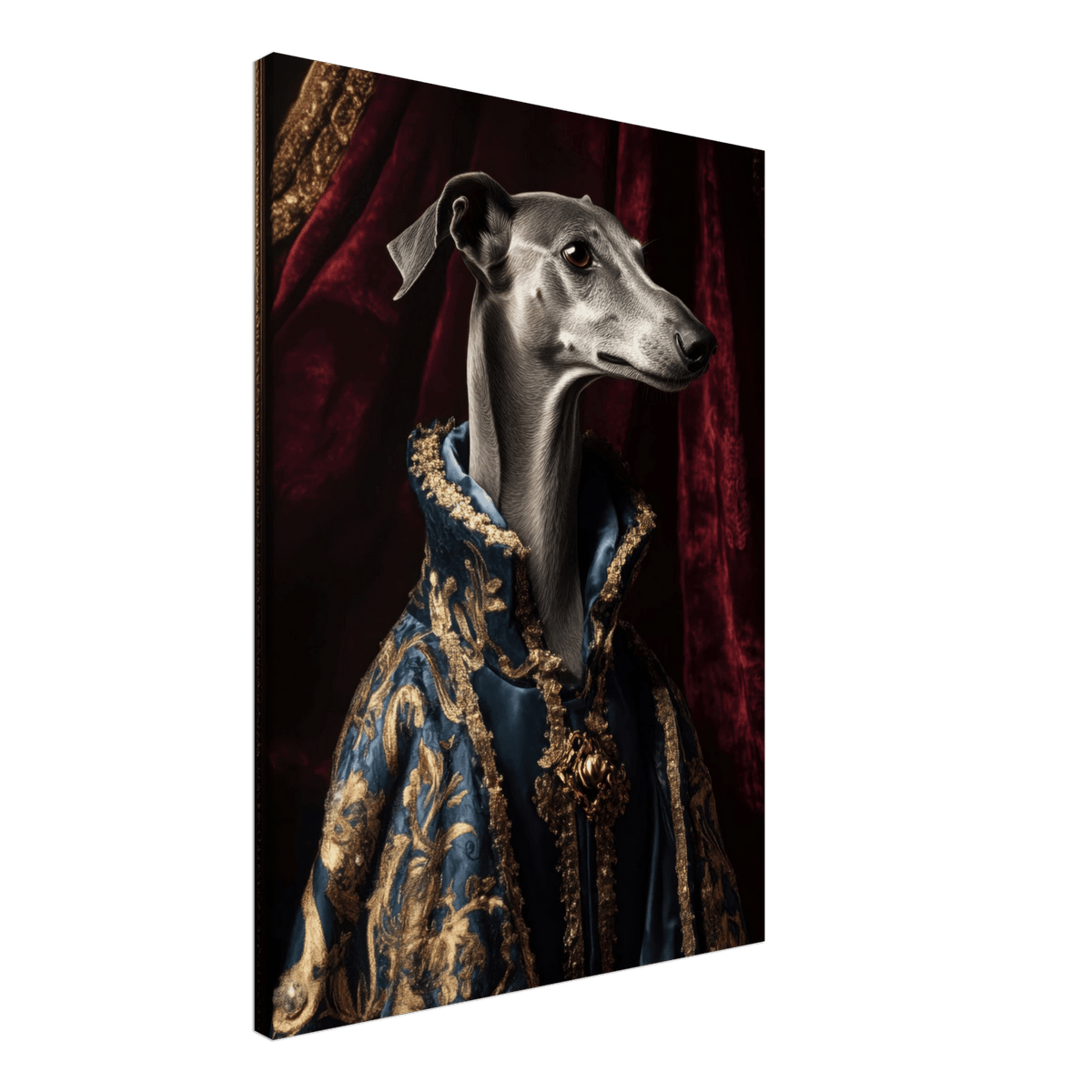 Elegant Baroque Greyhound Portrait A sleek grey 2 - Shop Ai Art WebShop - Digital Art online Store