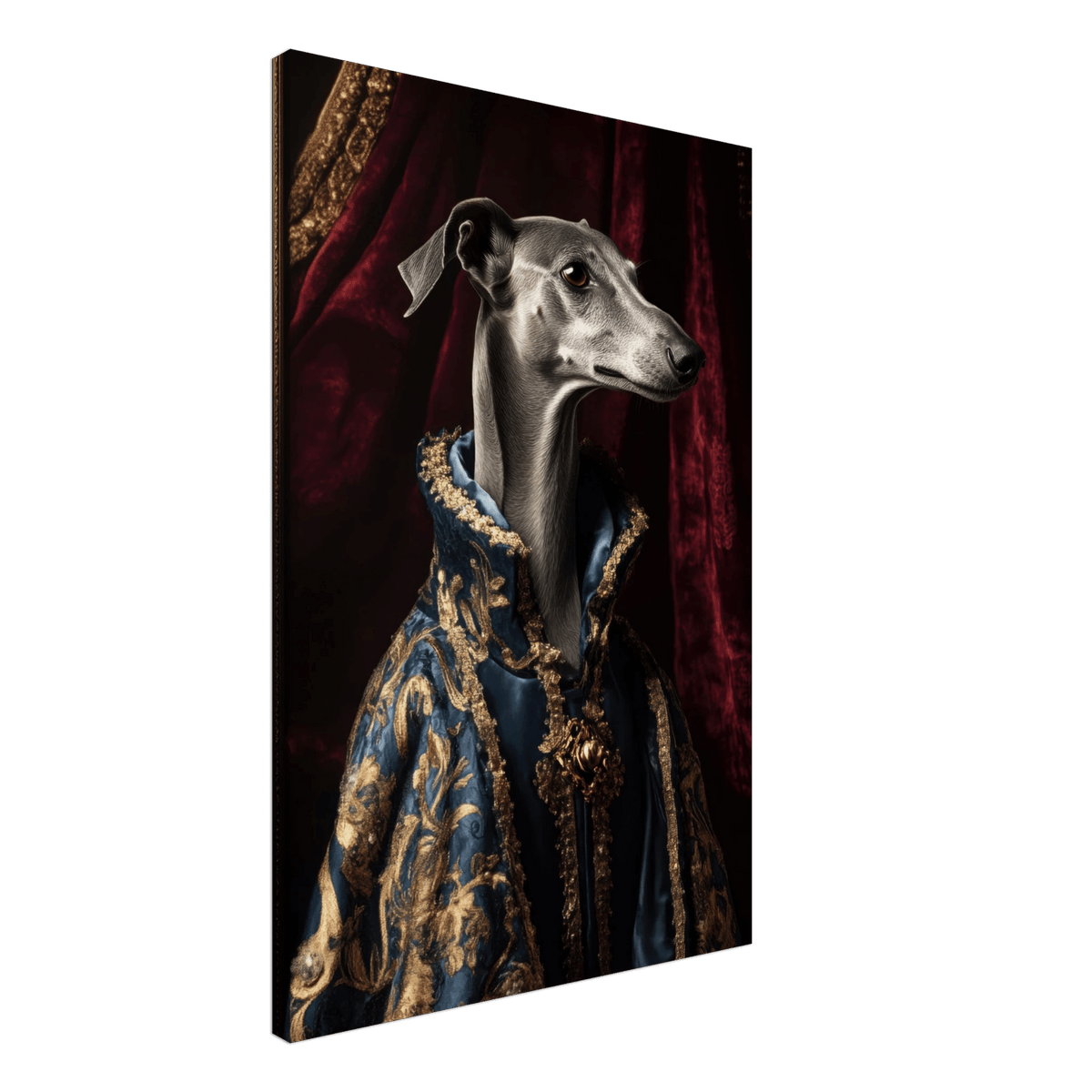 Elegant Baroque Greyhound Portrait A sleek grey 2 - Shop Ai Art WebShop - Digital Art online Store