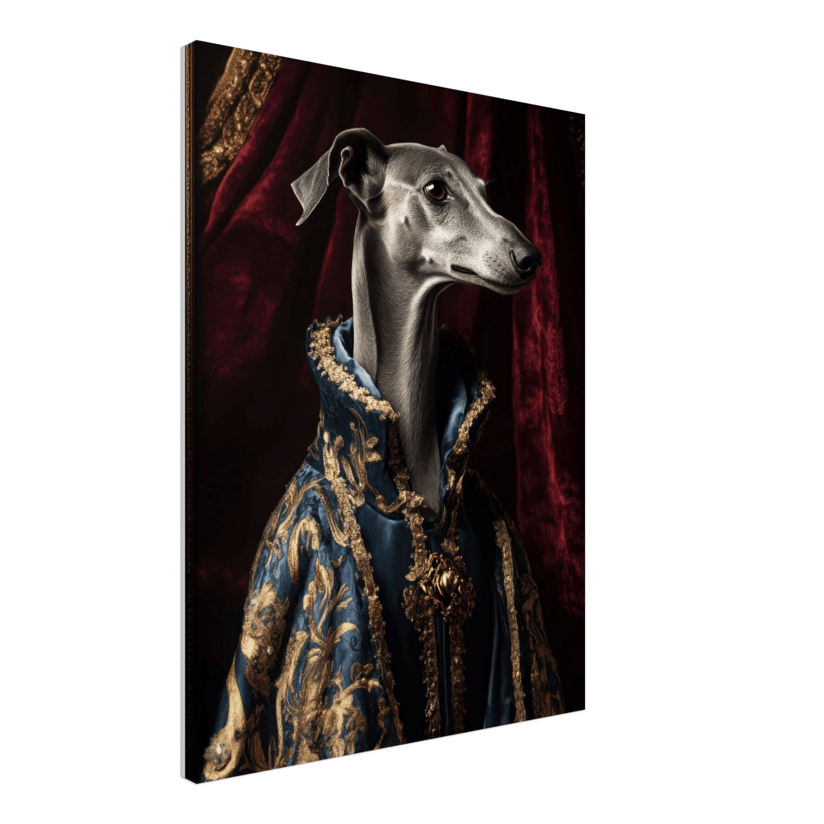 Elegant Baroque Greyhound Portrait A sleek grey 2 - Shop Ai Art WebShop - Digital Art online Store