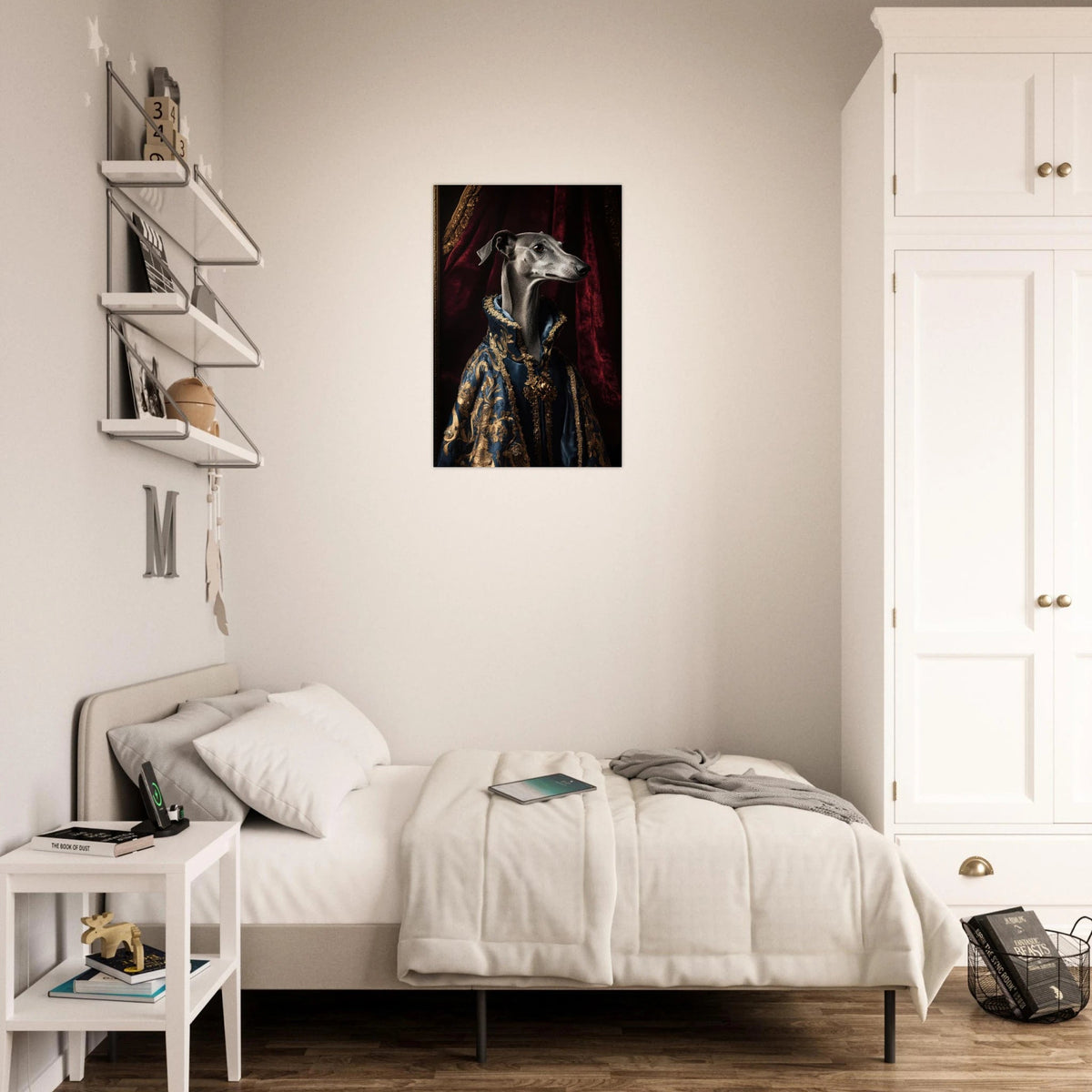 Elegant Baroque Greyhound Portrait A sleek grey 2 - Shop Ai Art WebShop - Digital Art online Store