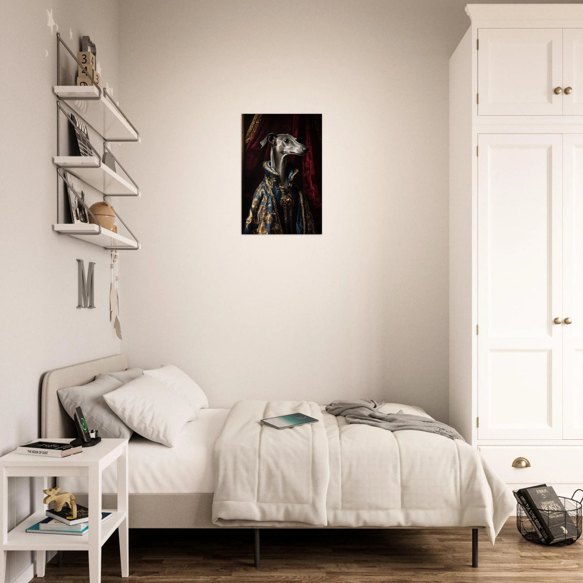 Elegant Baroque Greyhound Portrait A sleek grey 2 - Shop Ai Art WebShop - Digital Art online Store