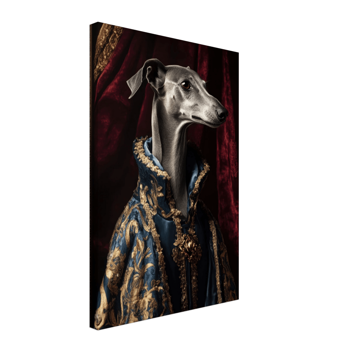 Elegant Baroque Greyhound Portrait A sleek grey 2 - Shop Ai Art WebShop - Digital Art online Store