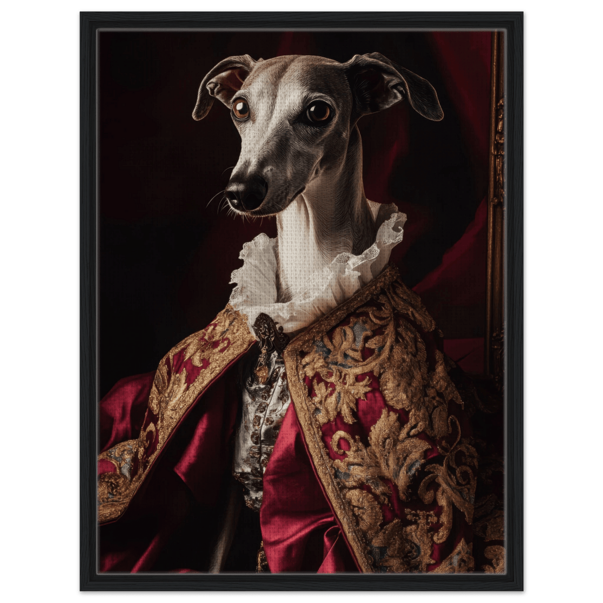 Elegant Baroque Greyhound Portrait A sleek grey 3 - Shop Ai Art WebShop - Digital Art online Store