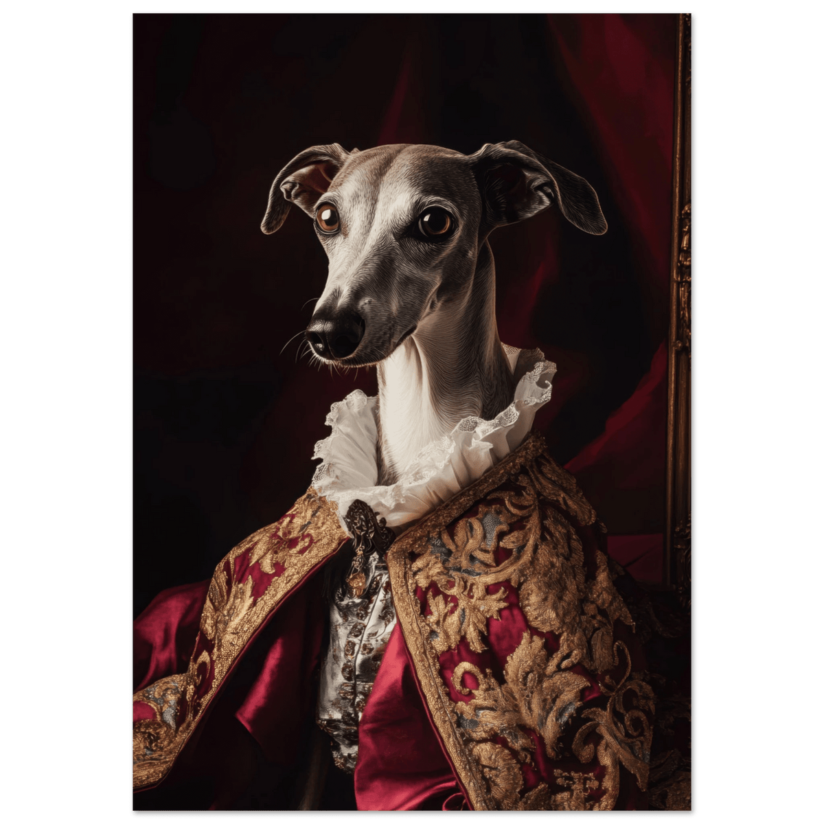 Elegant Baroque Greyhound Portrait A sleek grey 3 - Shop Ai Art WebShop - Digital Art online Store