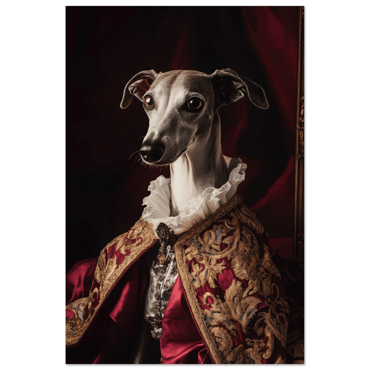 Elegant Baroque Greyhound Portrait A sleek grey 3 - Shop Ai Art WebShop - Digital Art online Store