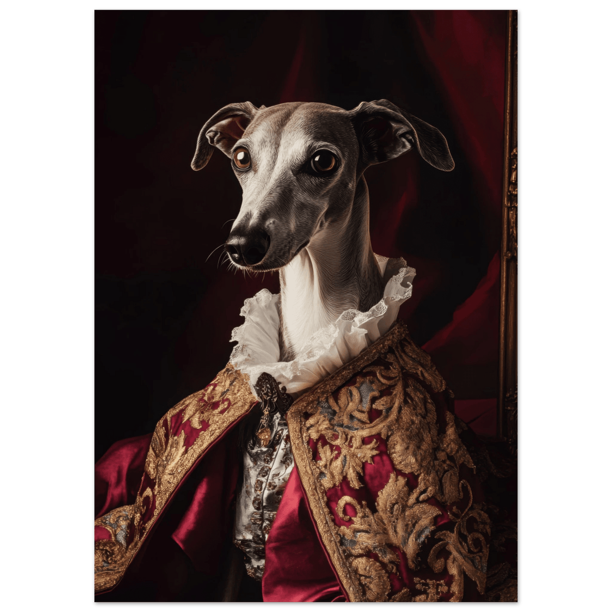 Elegant Baroque Greyhound Portrait A sleek grey 3 - Shop Ai Art WebShop - Digital Art online Store