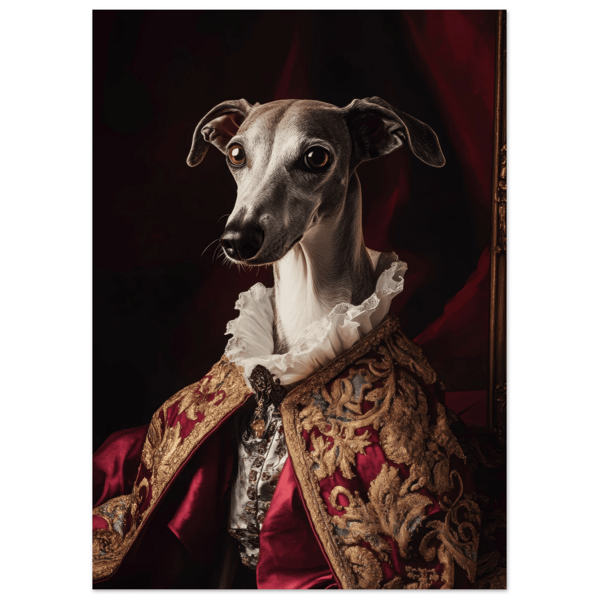 Elegant Baroque Greyhound Portrait A sleek grey 3 - Shop Ai Art WebShop - Digital Art online Store