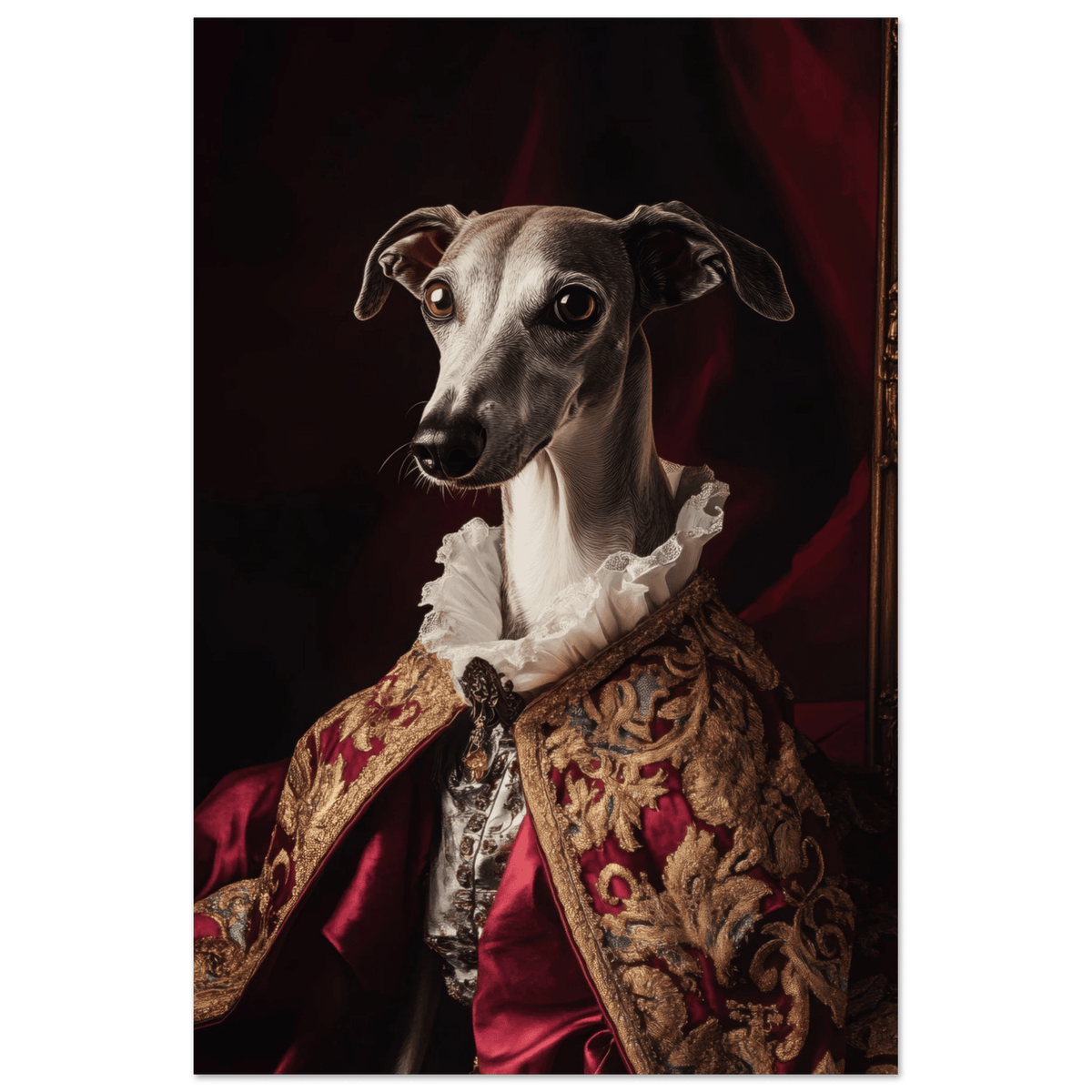 Elegant Baroque Greyhound Portrait A sleek grey 3 - Shop Ai Art WebShop - Digital Art online Store