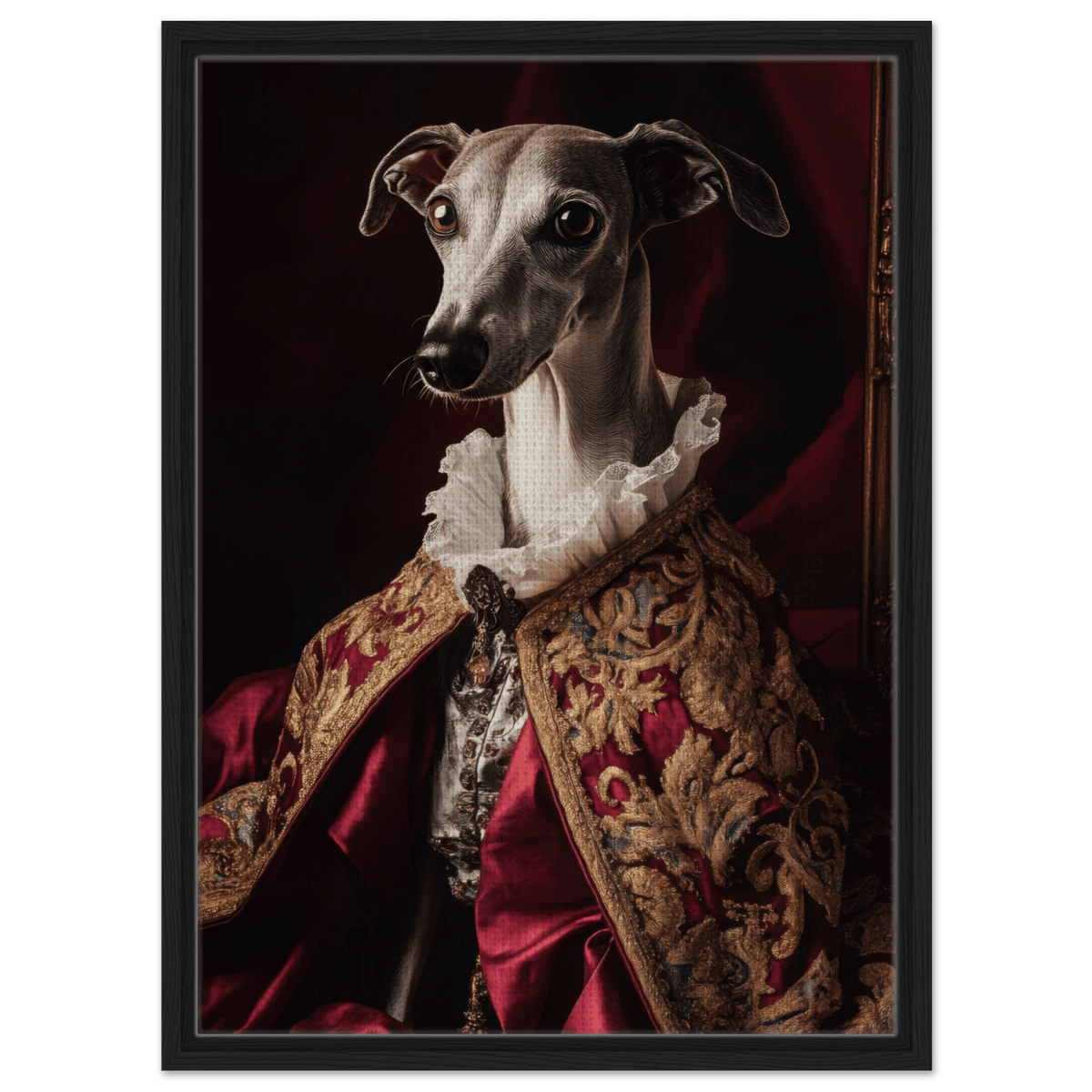 Elegant Baroque Greyhound Portrait A sleek grey 3 - Shop Ai Art WebShop - Digital Art online Store