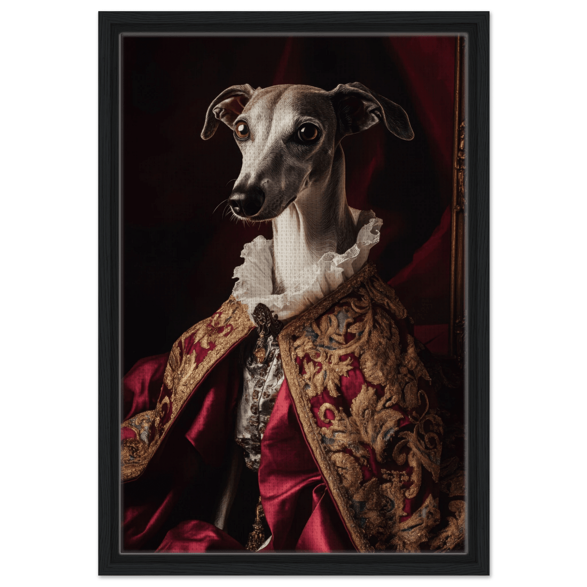 Elegant Baroque Greyhound Portrait A sleek grey 3 - Shop Ai Art WebShop - Digital Art online Store