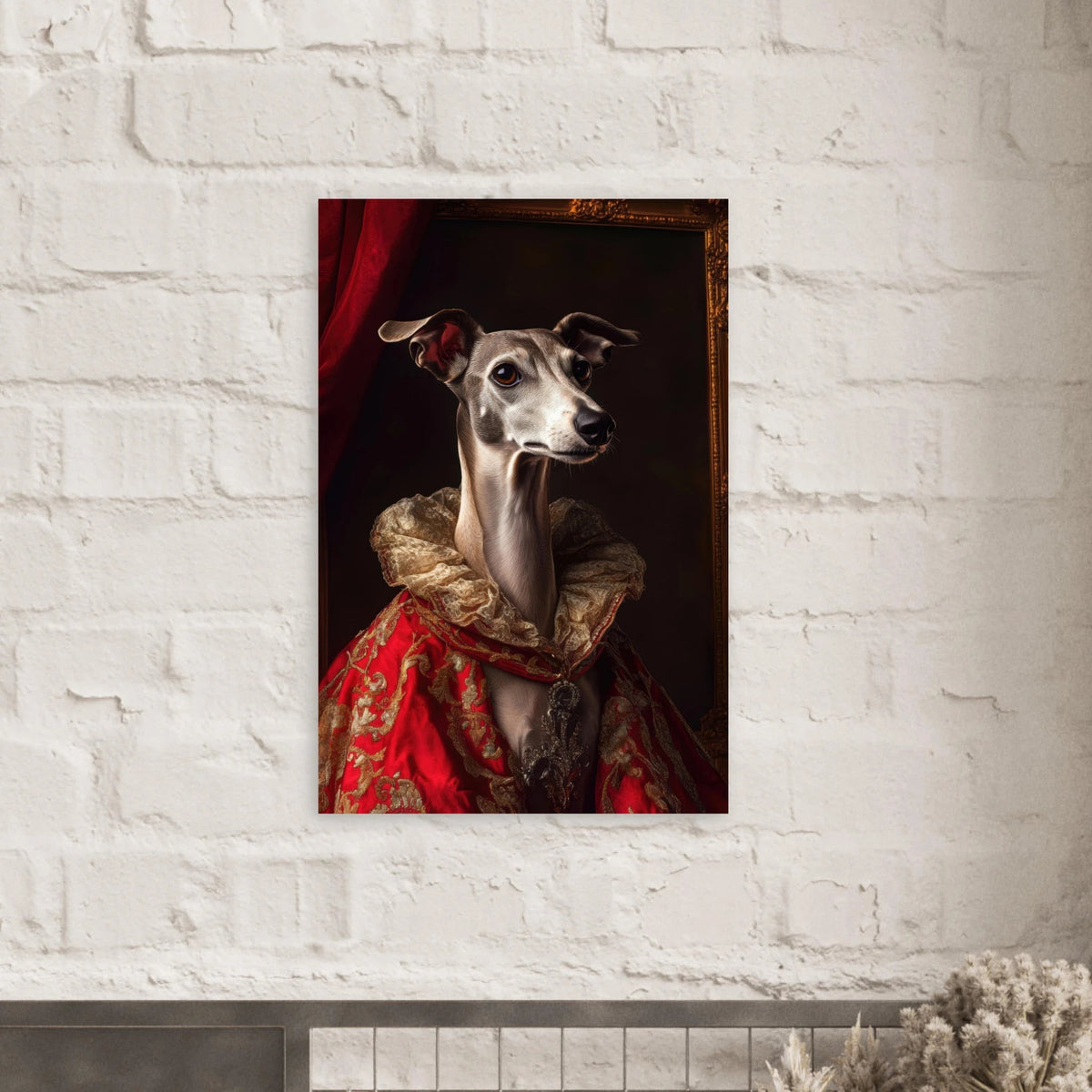Elegant Baroque Greyhound Portrait A sleek grey 5 - Shop Ai Art WebShop - Digital Art online Store