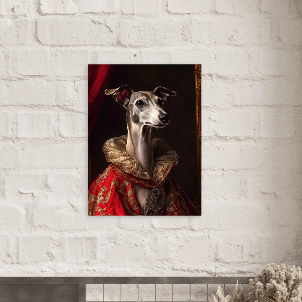 Elegant Baroque Greyhound Portrait A sleek grey 5 - Shop Ai Art WebShop - Digital Art online Store