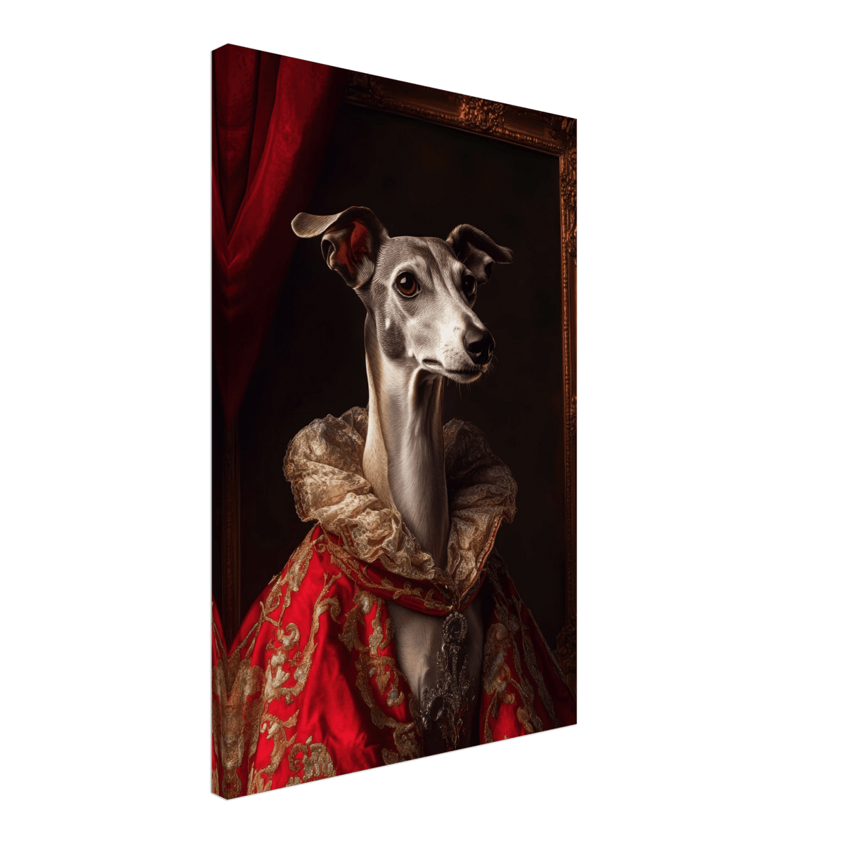 Elegant Baroque Greyhound Portrait A sleek grey 5 - Shop Ai Art WebShop - Digital Art online Store