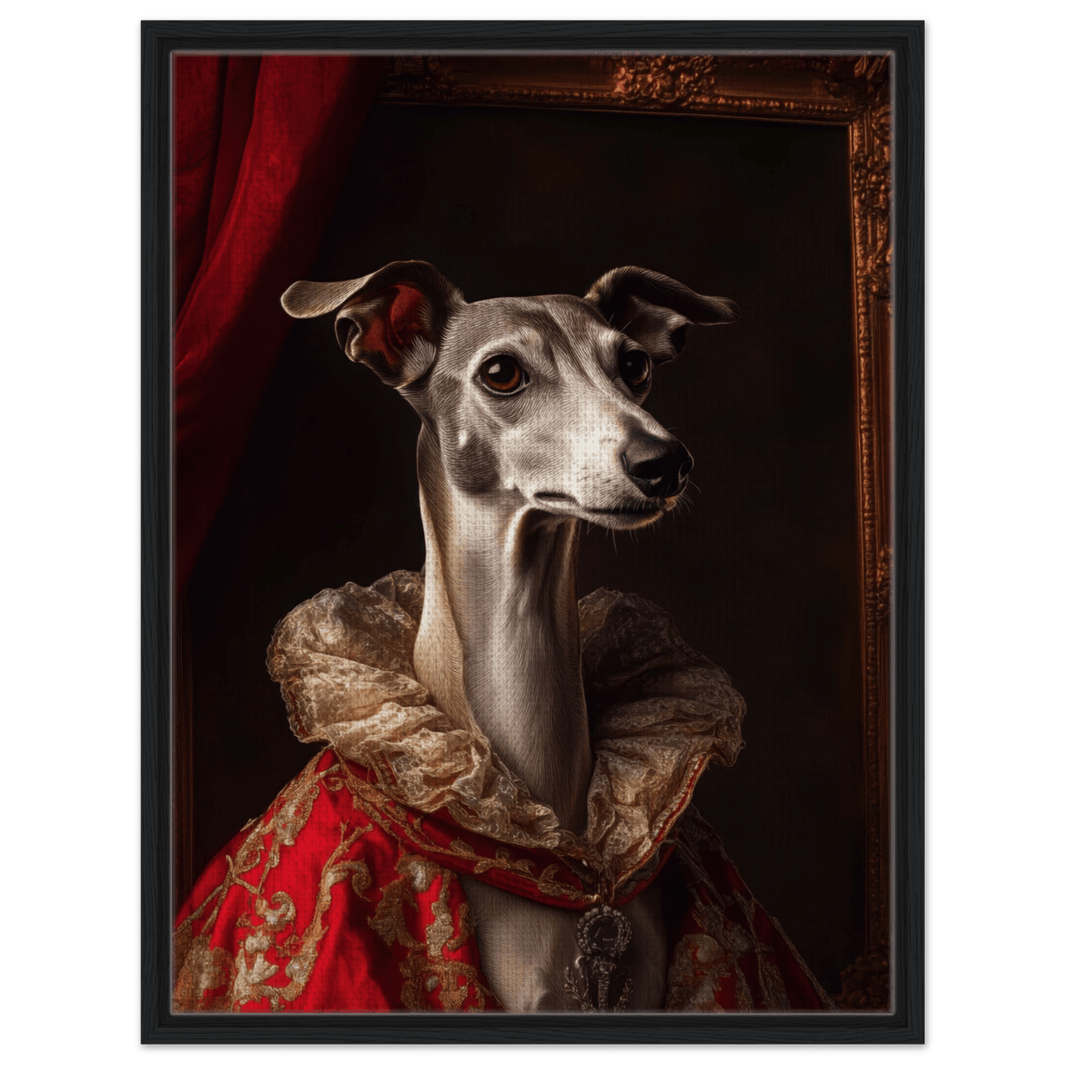 Elegant Baroque Greyhound Portrait A sleek grey 5 - Shop Ai Art WebShop - Digital Art online Store